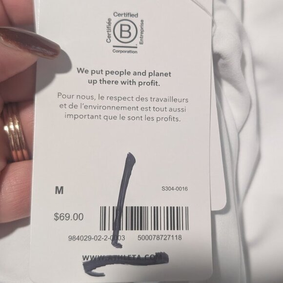 Athleta | Exhilarate Crop Tee In White (A-C cup) - Picture 6 of 12